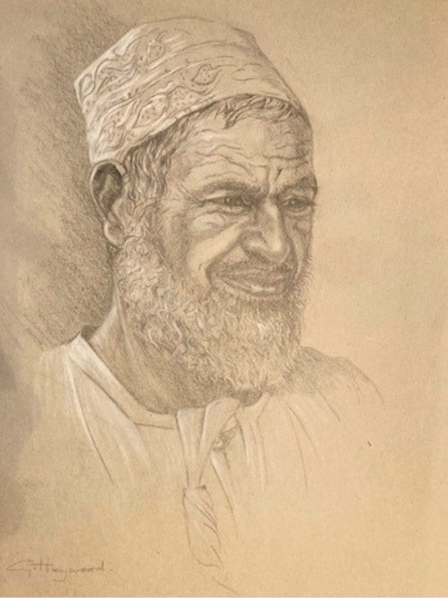 Gillian Heywood Artist - Portrait of an Arab Man