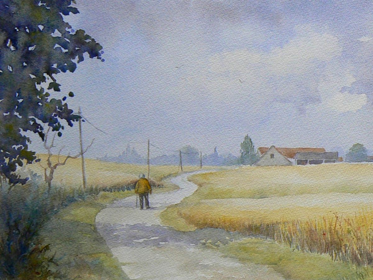 Gillian Heywood Old Man on a Road