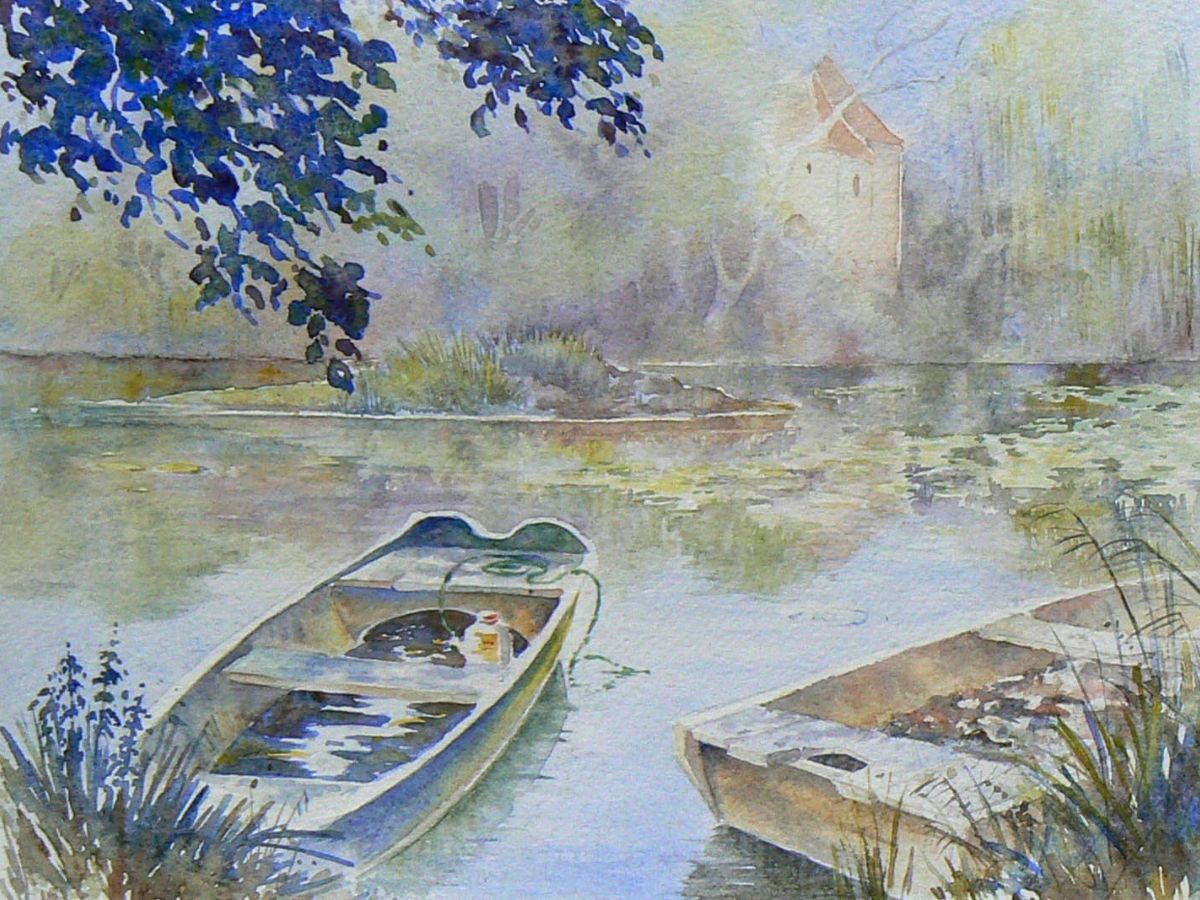 Gillian Heywood Two Boats on Water