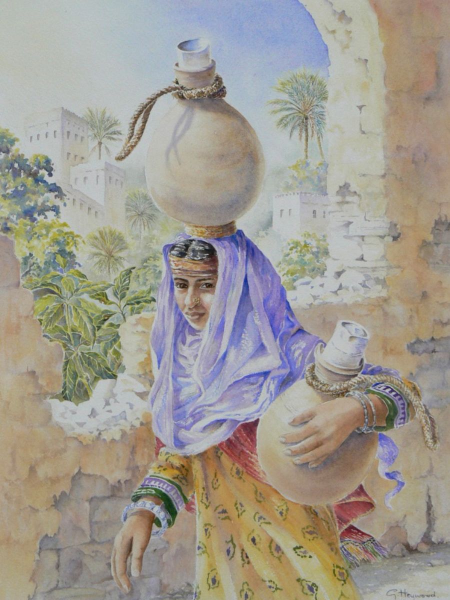 Gillian Heywood Woman Carrying Water
