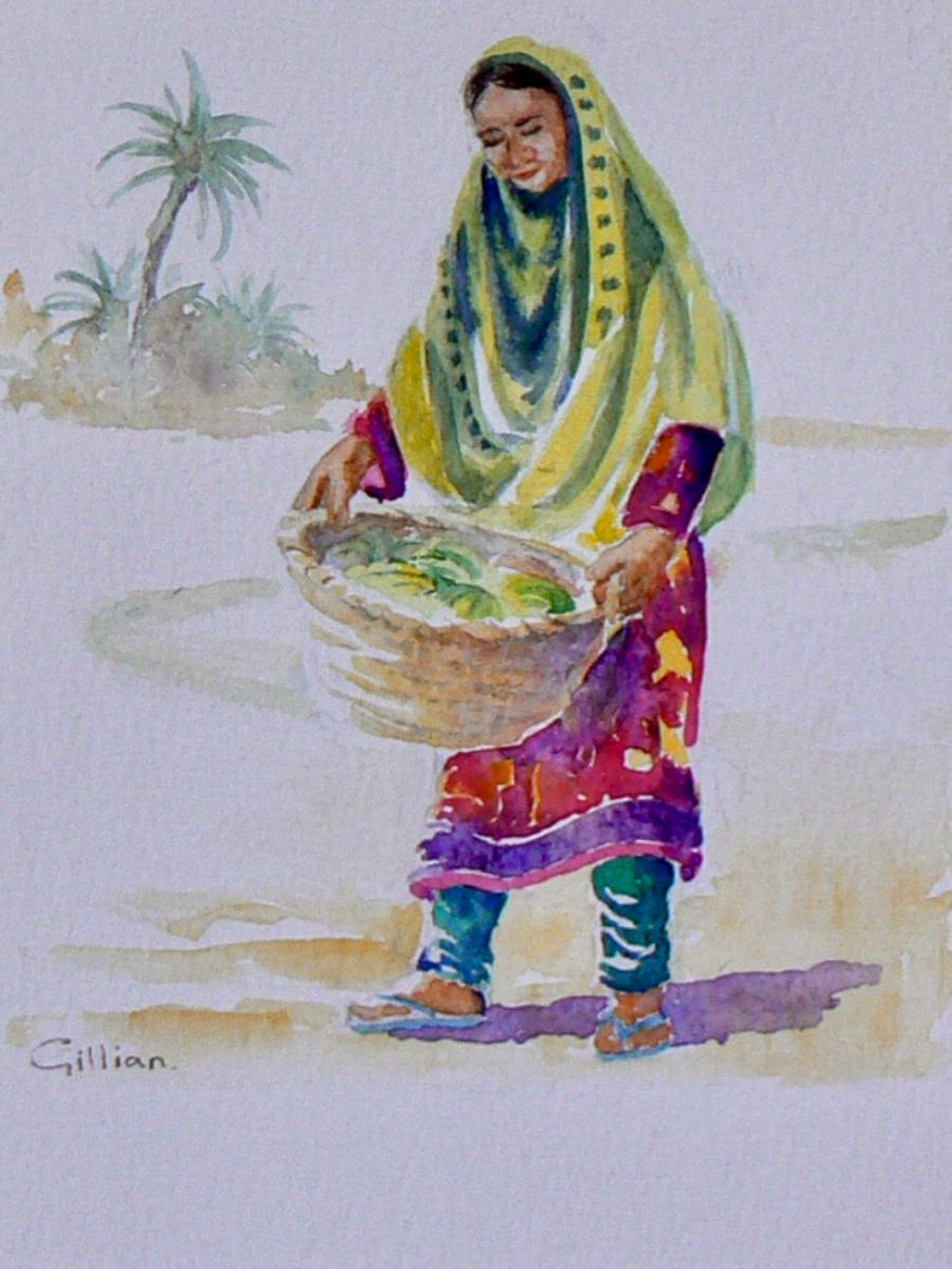 Gillian Heywood Woman with Basket