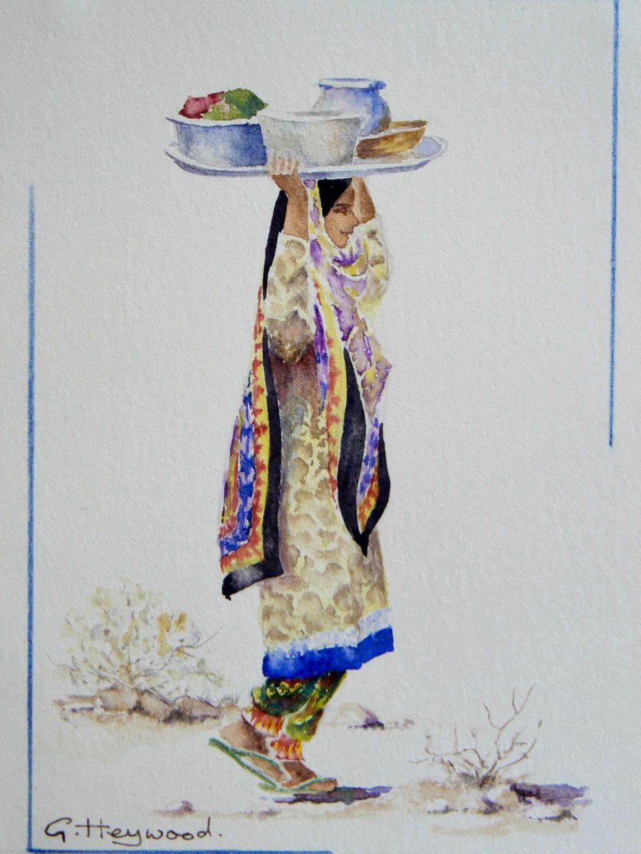 Gillian Heywood Woman with Tray