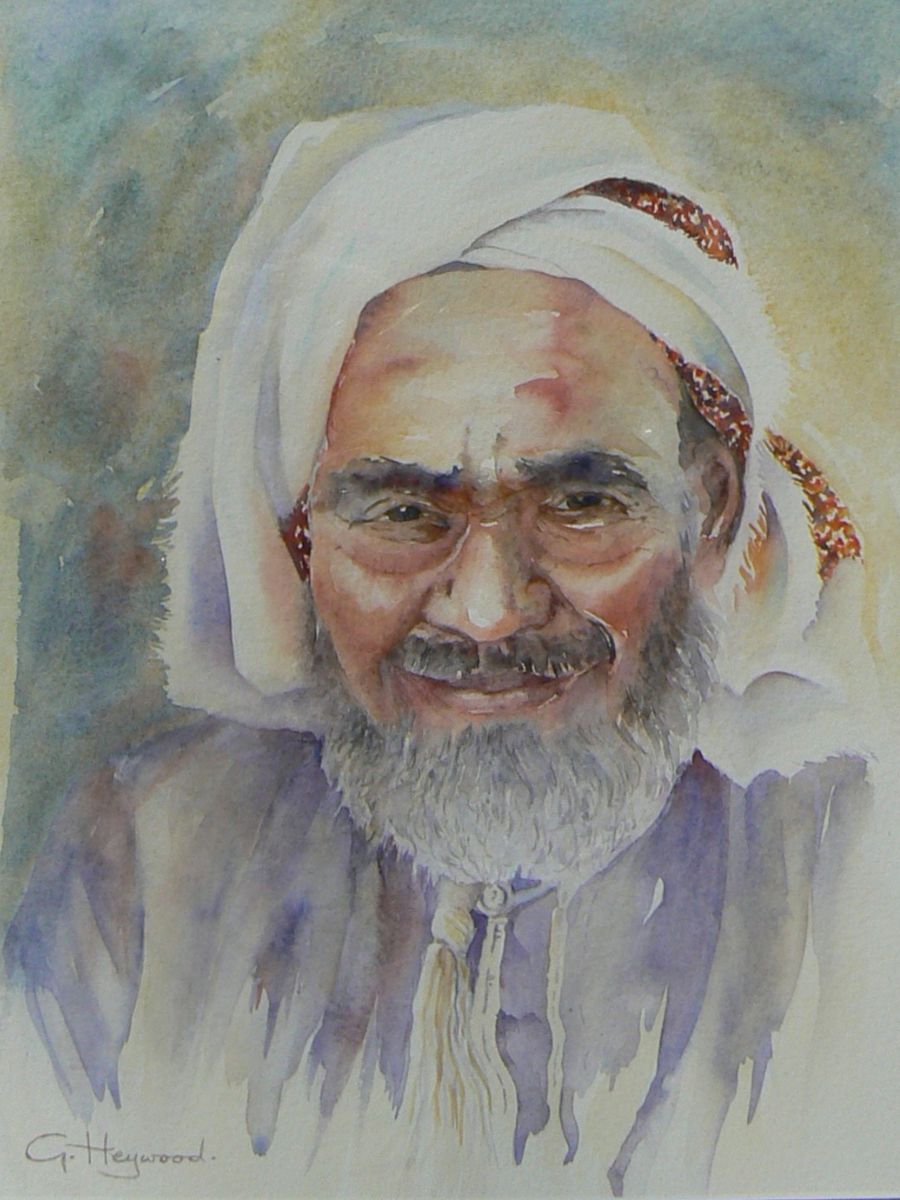 Gillian Heywood Artist - Portrait of Omani Gentleman