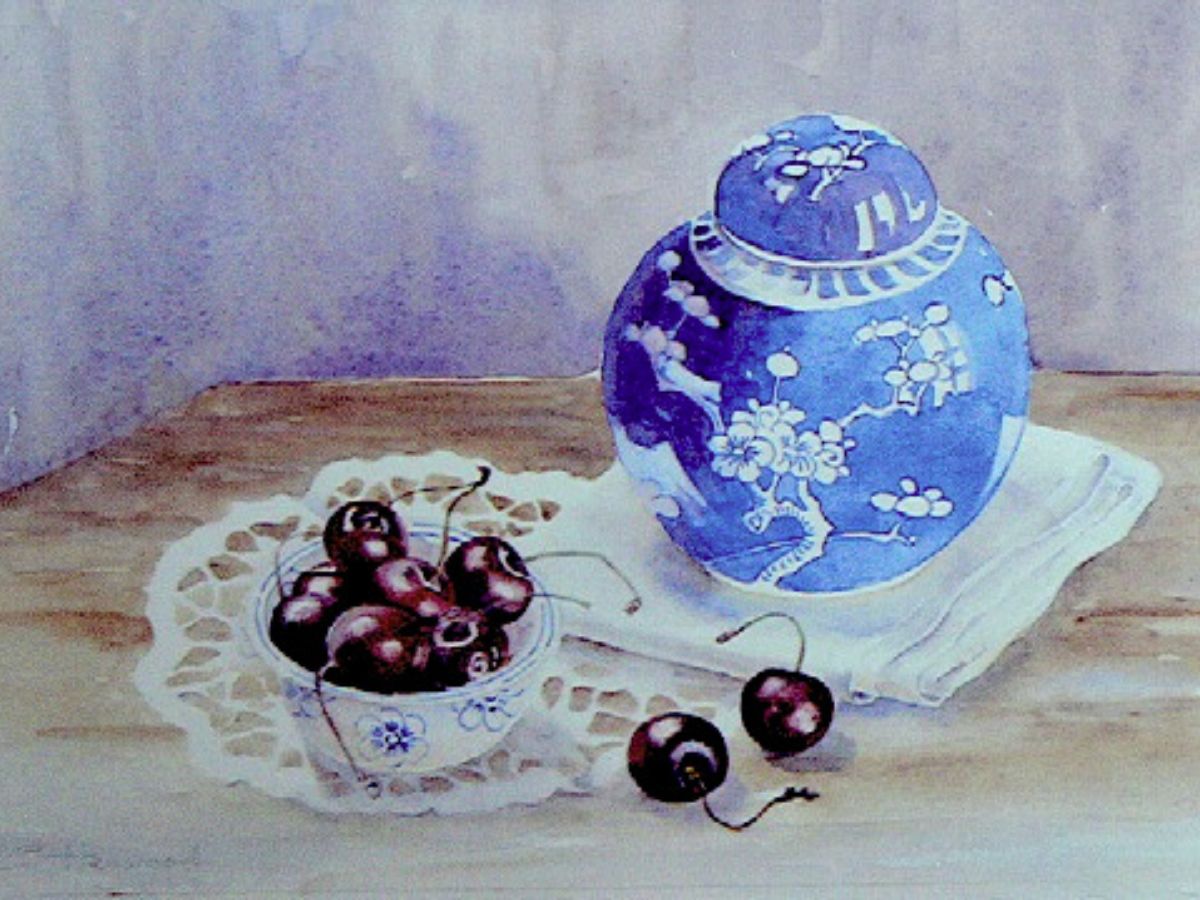 Gillian Heywood - Chinese Pot with Cherries