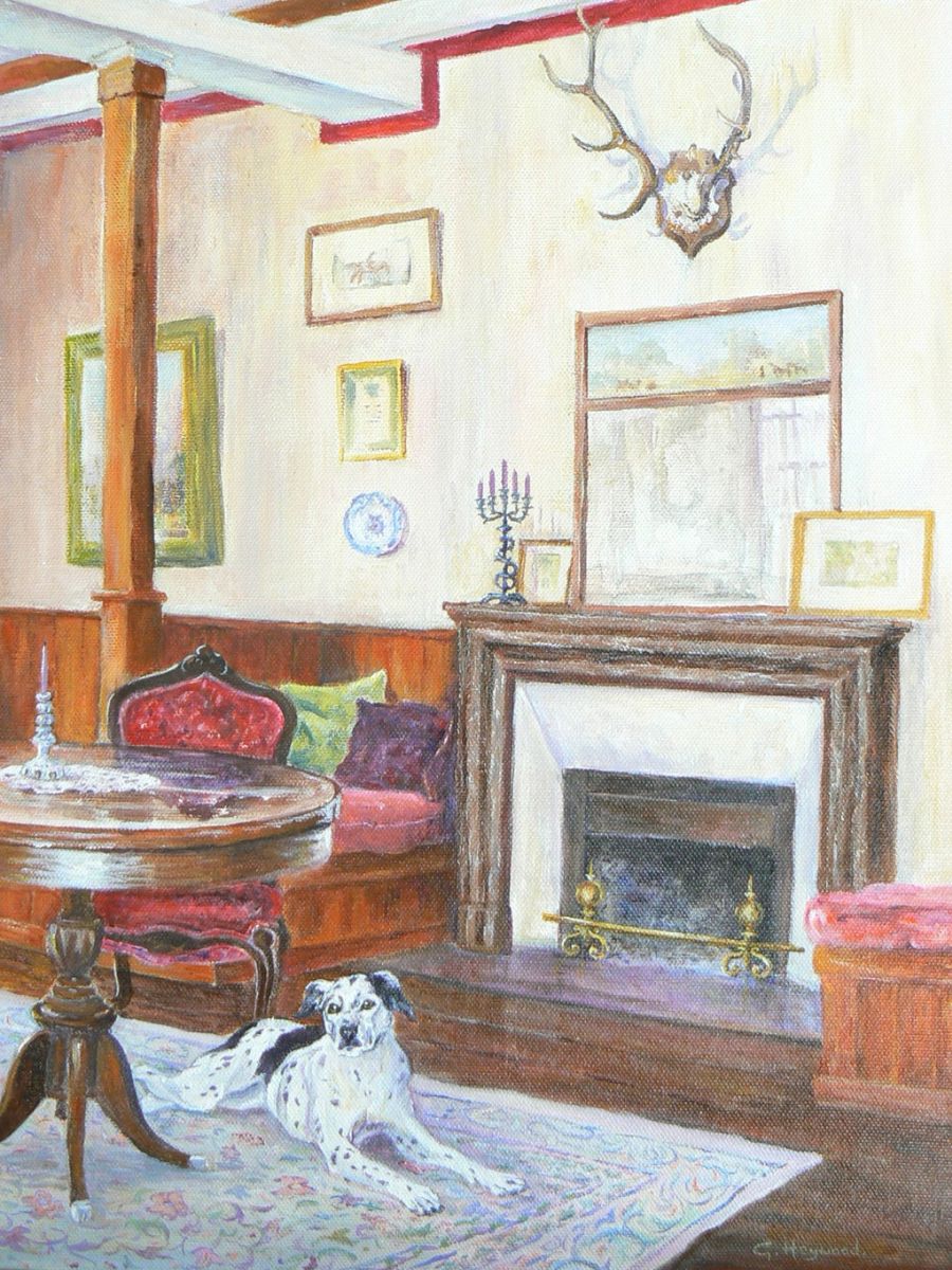 Gillian Heywood - Fireplace with Dog